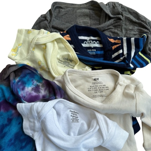 newborn Baby Boy Bundle Set 11PC Lot Footed Sleeper Onesie Short Long Sleeve NB - Picture 4 of 6
